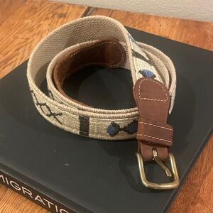 A Tail We Could Wag Handwoven Cotton & Leather Belt – Size 42
